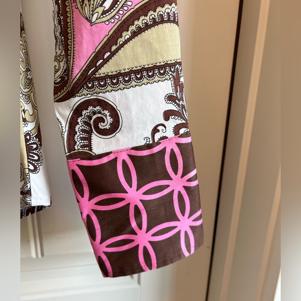 Tizzie Pink and Brown Paisley Top - Picture 4 of 5